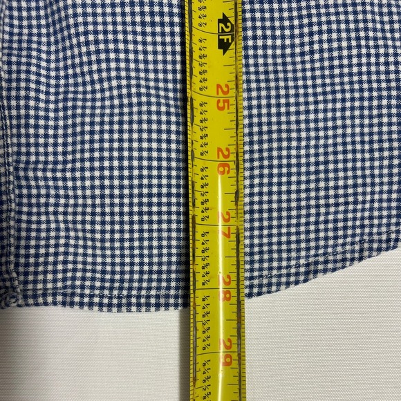 Vintage Womens Blue Gingham Floral Embroidered Beaded Button Down Shirt L - Picture 10 of 11